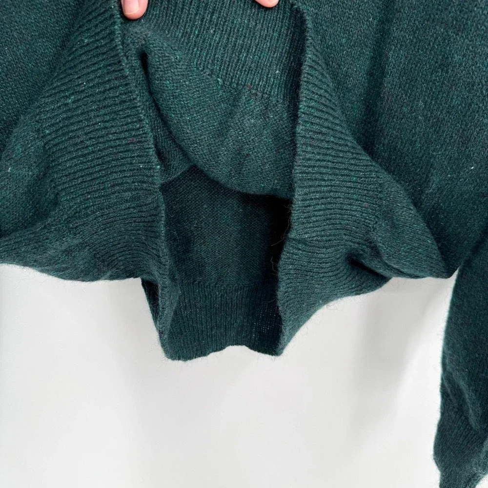 REI Dark Forest Green Vtg 90s Long Sleeve Henley Wool Sweater Men's L